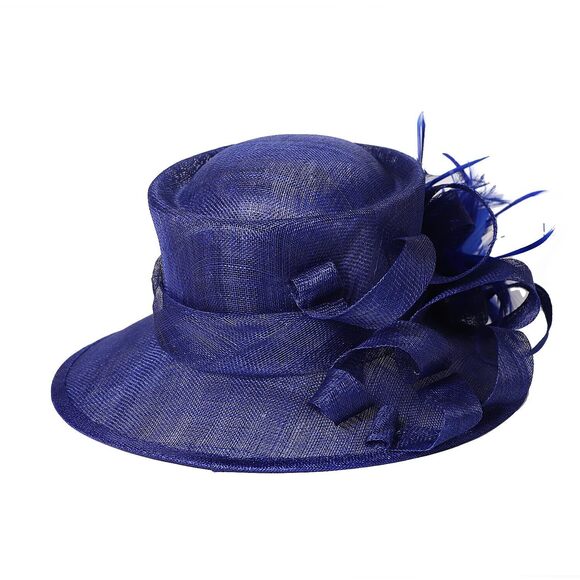 2183 Wedding Bridal Derby Bowler Hats For Women Ladies With Feather Cocktail